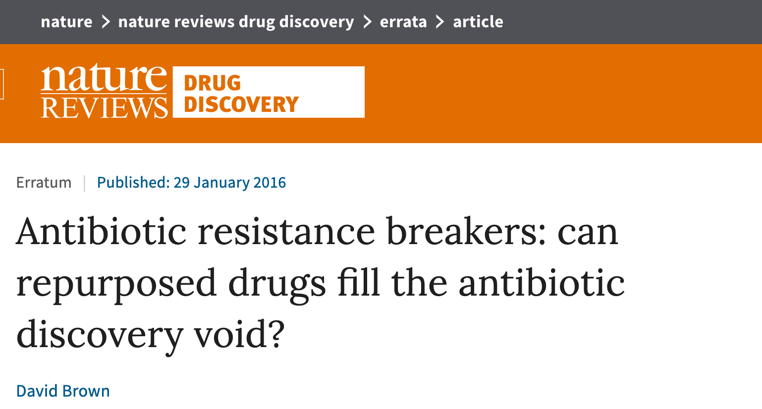 Nature Reviews Drug Discovery